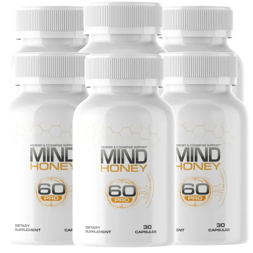 Six bottles of Mind Honey Pro dietary supplement, 30 capsules per bottle